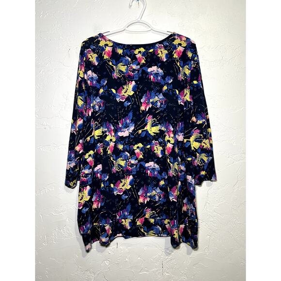 Cj Banks floral layered blouse womens 2X fairy boho flowy cottagecore - Picture 5 of 8